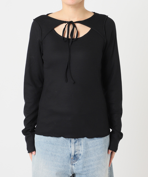 JANESMITH（ジェーンスミス） tシャツ WOOL RIB FRONT STRING PULLOVER