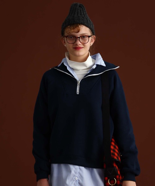 トレーナー スウェット ZIP UP SWEAT JACKET レディース トレーナー スウェット カラー付きジップアップトレーナー