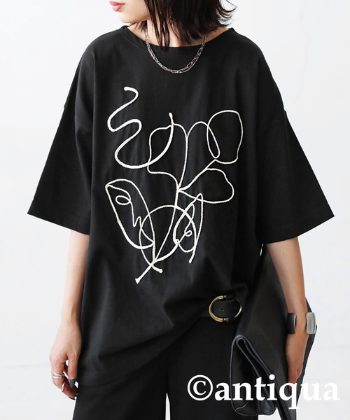 antiqua - ゆりとぽーと様⭐専用【4点お纏め】 antiqua（アンティカ） antiqua tシャツ 半袖 綿100％ロープデザイン