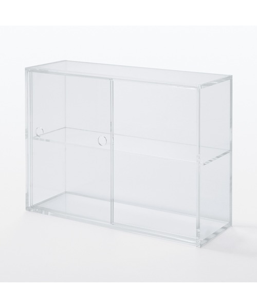 新品未使用　趣味の収納ケース アクリル扉付き 無印良品（MUJI） 収納 アクリルコレクションスタンド引き扉付き・小