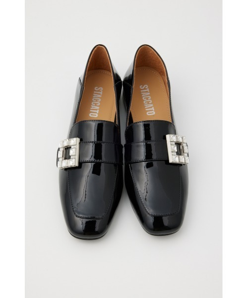 STACCATO 美品 光沢ローファー 黒 STACCATO ローファー ロイドダブルモンクローファー レディース