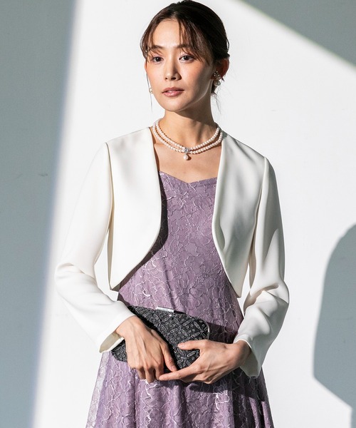 form forma ライトグレー kaeneショートジャケット ボレロ kaene（カエン） カーディガン 「kaene」ボレロ ジャケット /結婚式