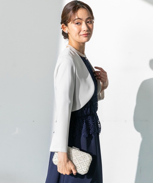 form forma ライトグレー kaeneショートジャケット ボレロ kaene（カエン） カーディガン 「kaene」ボレロ ジャケット /結婚式