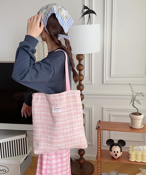 aimoha（アイモハ） トートバッグ パステルツイードトートバッグ