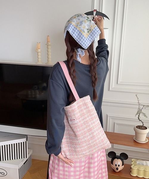 aimoha（アイモハ） トートバッグ パステルツイードトートバッグ