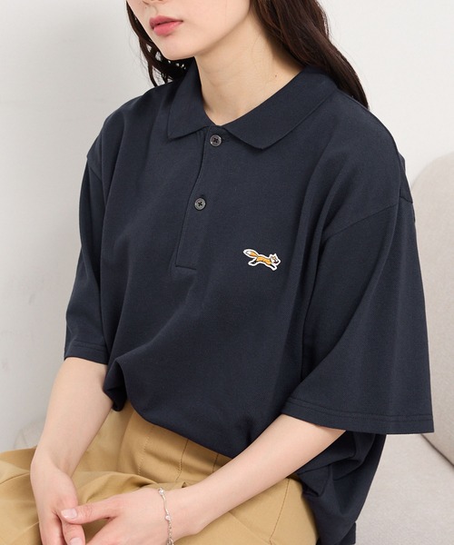 FENDACE ブラック ポロシャツ ズッカ柄 XS PENNEYS（ペニーズ） ポロシャツ 別注 THE FOX ロゴ ワンポイント