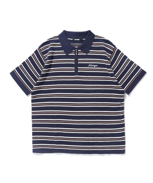 大人気 XLARGE STRIPED MESH KNIT POLO SHIRT 暑い季節でも快適 XLARGE ポロシャツ STRIPED MESH KNIT POLO SHIRT メンズ