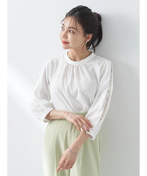 earth music&ecology ブラウス シャツ レーススリーブブラウス