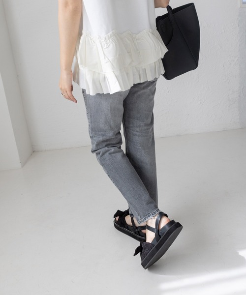 SESTO（セスト） 厚底 サンダル 夏 プリーツリボンフットベッド