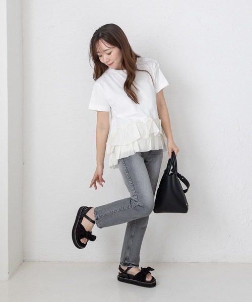 SESTO（セスト） 厚底 サンダル 夏 プリーツリボンフットベッド