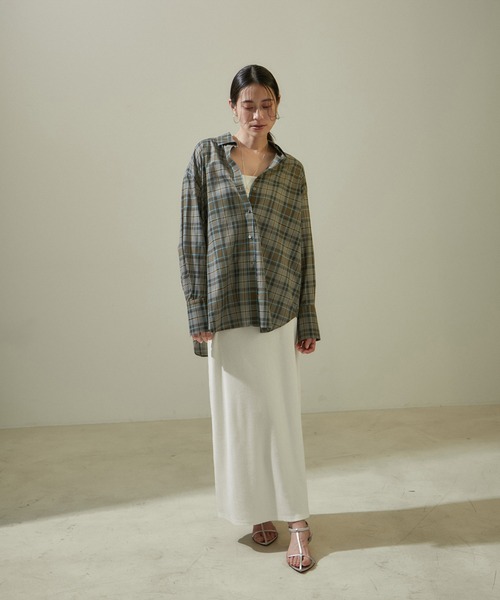 ブラウス シャツ 「2025Autumn Pre-Order」ハラコプリントオーバーシャツ / Harako Print Overshirt レディー コットンオーバーシャツ（シャツ/ブラウス）｜HER.（ハー）の