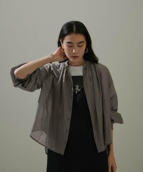 ブラウス シャツ 「ZOZOTOWN限定」コットンシルクシアーギャザーブラウス レディース
