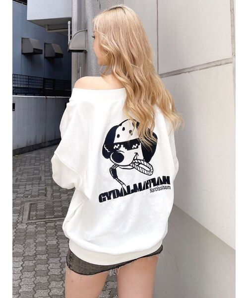 トレーナー スウェット GYDALMATIAN Vネックスウェットトップス レディース