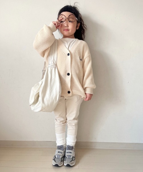 コットンニットカーディガン 子供服 CIAOPANIC TYPY カーディガン 「KIDS」ポイント刺繍ニットカーデ