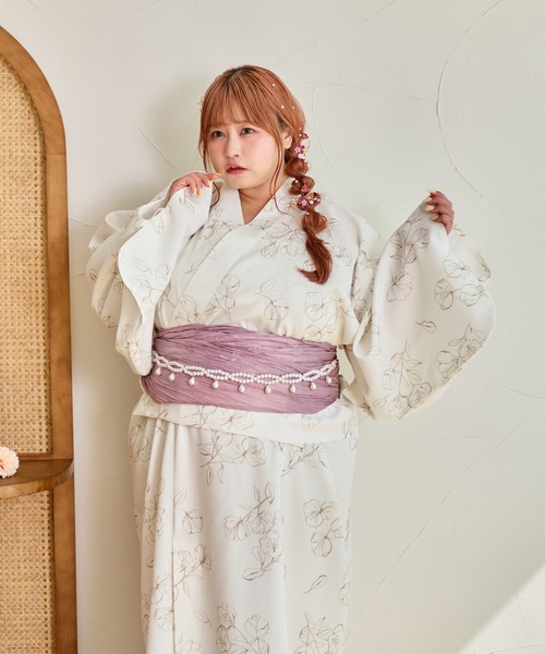 大きいサイズFLORAL YUKATA SET/花柄浴衣セット　3L 新品無使用）FLORAL YUKATA SET/花柄浴衣セット 大きいサイズ