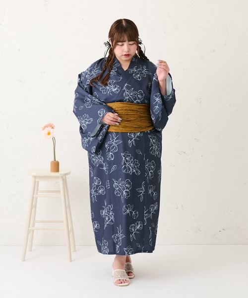 ルオシー louisy 浴衣 Louiosy 浴衣 「大きいサイズ」花柄浴衣