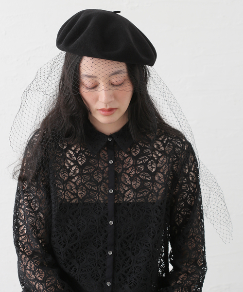 Camargue HÉRITAGE ロレールチュールベレー帽 IENA LA BOUCLE 帽子 ベレー帽 LAULHERE/ロレール チュール