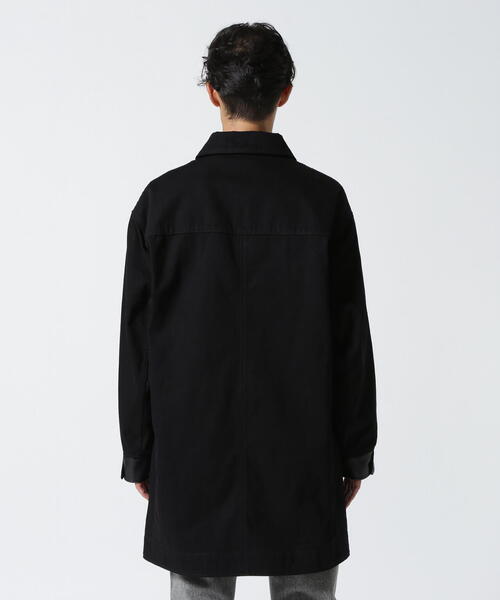 N*y様 美品　トワロニエ　ステンカラーコート　ブラック　コットン　レザー　チン Toironier ステンカラーコート コート Toironier/トワロニエ