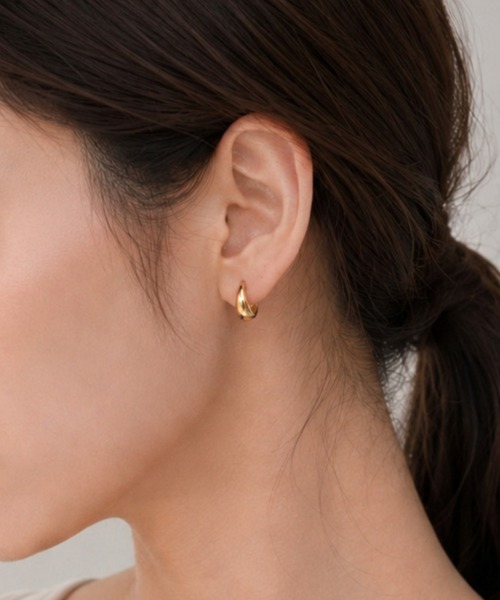 ciite' つけっぱなし フープ ピアス ドロップフープピアス / drop hoop