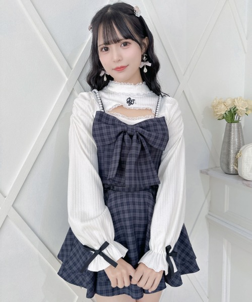 ROJITA キャミソール 「セットアップ対応」BIGリボンビスチェ