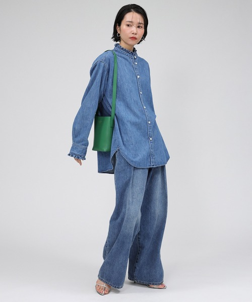 BABYLONE（バビロン） ブラウス シャツ デニムフリルシャツ レディース 