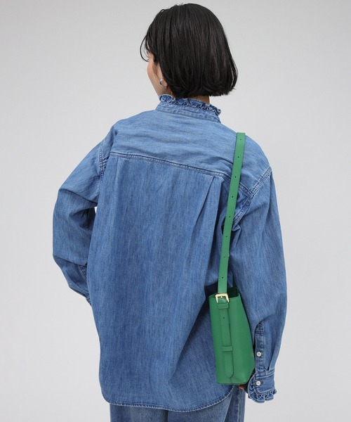 BABYLONE ブラウス シャツ デニムフリルシャツ レディース