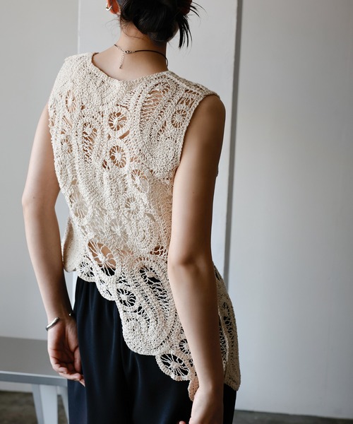 b861＊新品 女in 近江の麻 スタンドカラー アシンメトリー ジレ ベスト b861＊新品 女in 近江の麻 スタンドカラー アシンメトリー ジレ