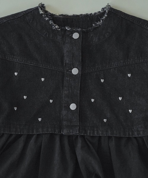 heart denim peplum tops/ハートデニムペプラムトップス レディース セール】heart denim peplum tops/ハートデニムペプラムトップス