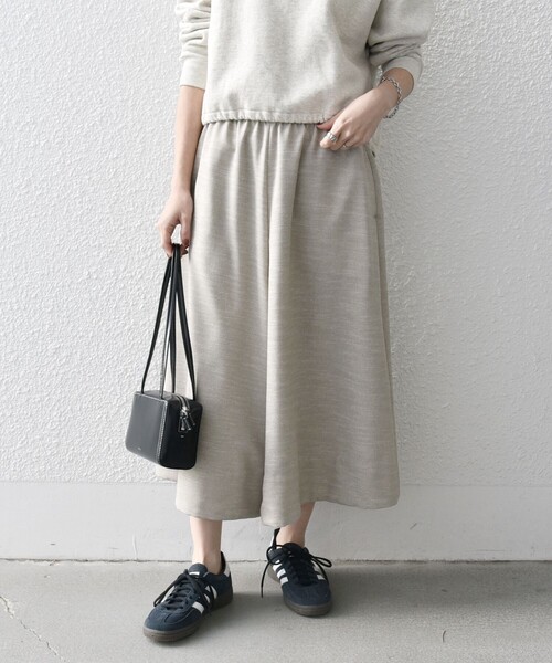 SHIPS any パンツ any:「洗濯機可能」ドライタッチ ギャザー