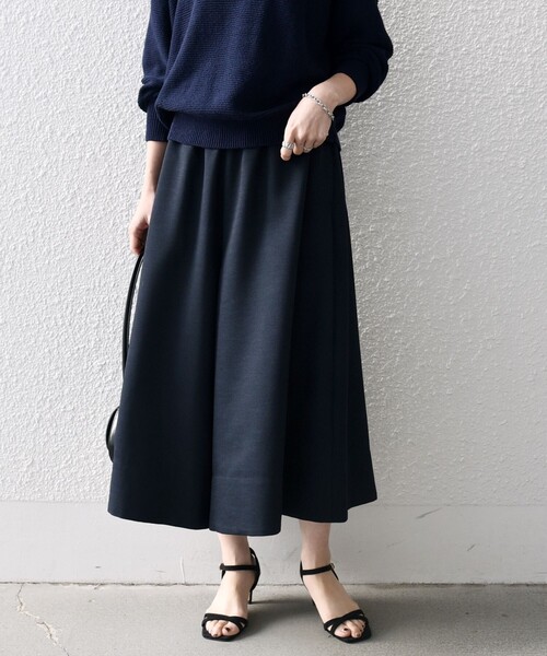 SHIPS any パンツ any:「洗濯機可能」ドライタッチ ギャザー