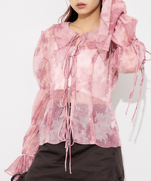 ブラウス シャツ BLEEDING SHEER DUMPLING BL ブリーディング シアー ダンプリング ブラウス レディース SLY ブラウス シャツ BLEEDING SHEER DUMPLING BL