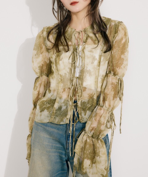 ブラウス シャツ BLEEDING SHEER DUMPLING BL ブリーディング シアー ダンプリング ブラウス レディース
