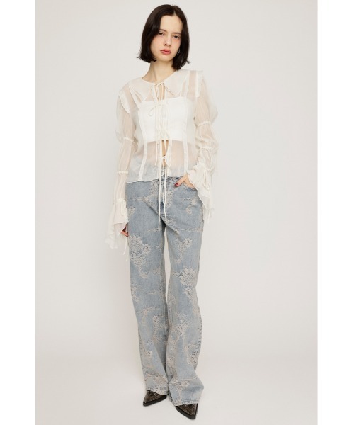 ブラウス シャツ BLEEDING SHEER DUMPLING BL ブリーディング シアー ダンプリング ブラウス レディース SLY ブラウス シャツ BLEEDING SHEER DUMPLING BL