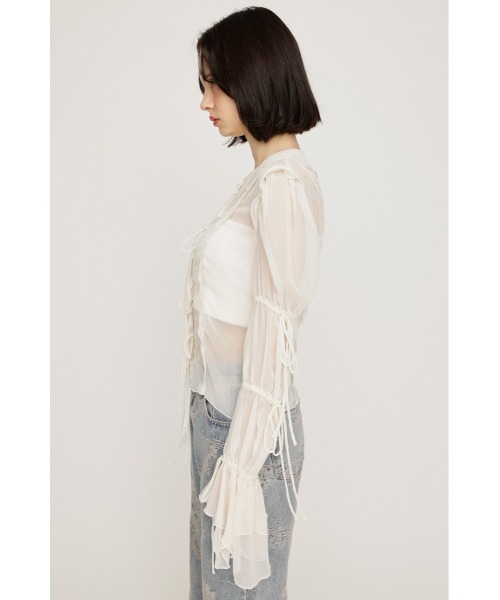 SLY  DUMPLING LACY トップス アイボリー スライ ブラウス SLY（スライ） ブラウス シャツ BLEEDING SHEER DUMPLING BL