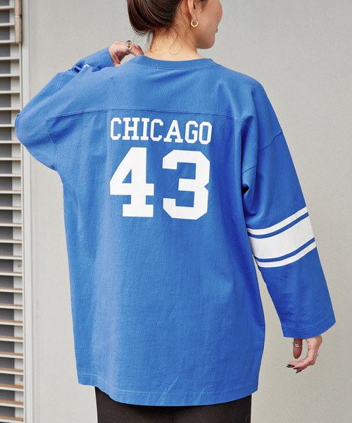 tシャツ Champion/チャンピオン 別注 FOOTBALL TEE レディース
