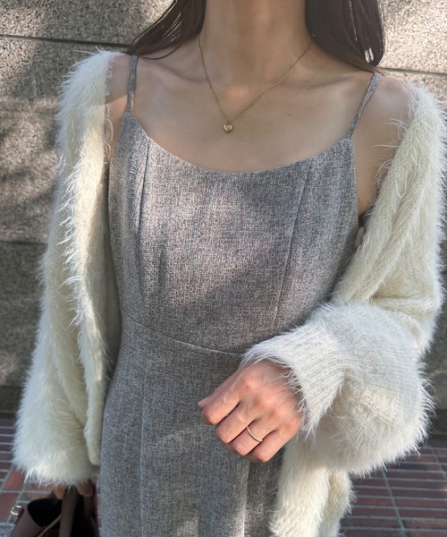 「LAUIR」 キャミソールワンピース MEDIUM ライトベージュ レディース_画像7