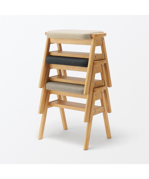 無印良品（MUJI） 家具 再生ポリエステル混 木製スタッキングスツール