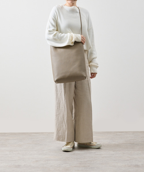 SLOW / トートバッグ/レザー/BRW/無地// SLOW トートバッグ スロウ /shrink-utility tote bag-M シュリンク