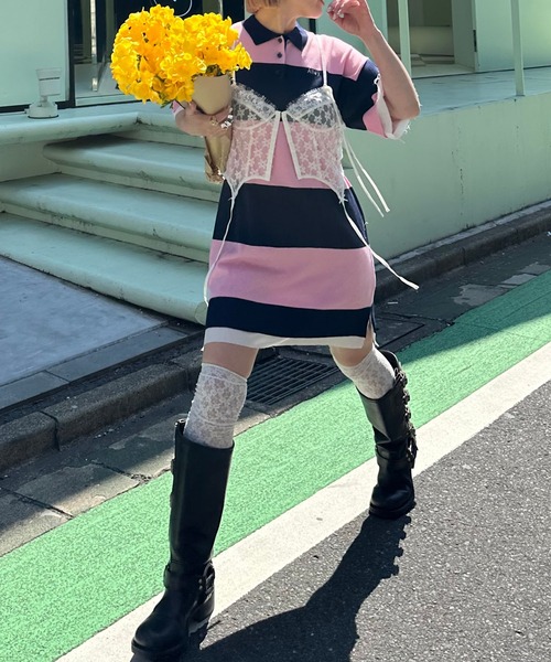 ☆love様お取り置き☆ ショルダーボリュームチュニックシャツ Cura Closet ブラウス シャツ 「loverara.loverara コラボ
