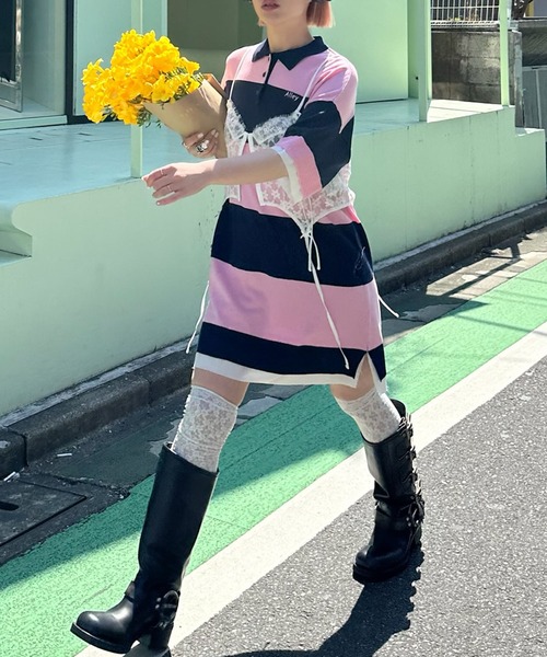 Alley Tokyo チュニック シャツちらりラガーチュニック : ZOZOTOWN