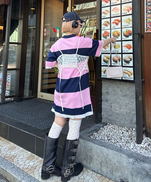 Alley Tokyo チュニック シャツちらりラガーチュニック : ZOZOTOWN