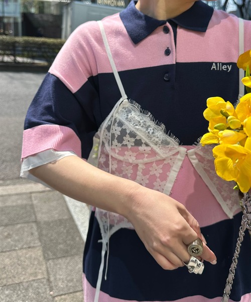 Alley Tokyo チュニック シャツちらりラガーチュニック : ZOZOTOWN