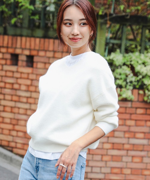 yori ビックプルオーバーニット ホワイト IENA（イエナ）の「CODE ビッグプルオーバー（ニット/セーター）」 - WEAR