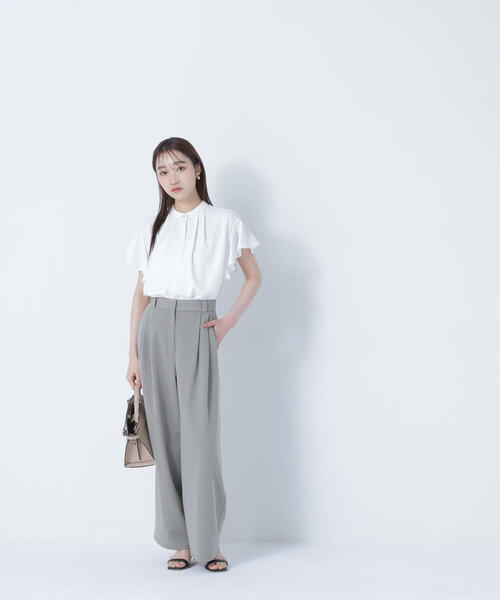 ブラウス シャツ メタルポイントフリルブラウス レディース NATURAL BEAUTY BASIC ブラウス シャツ フリルスリーブメタル