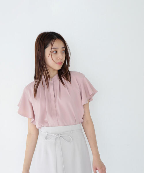 NATURAL BEAUTY BASIC ブラウス シャツ フリルスリーブメタル