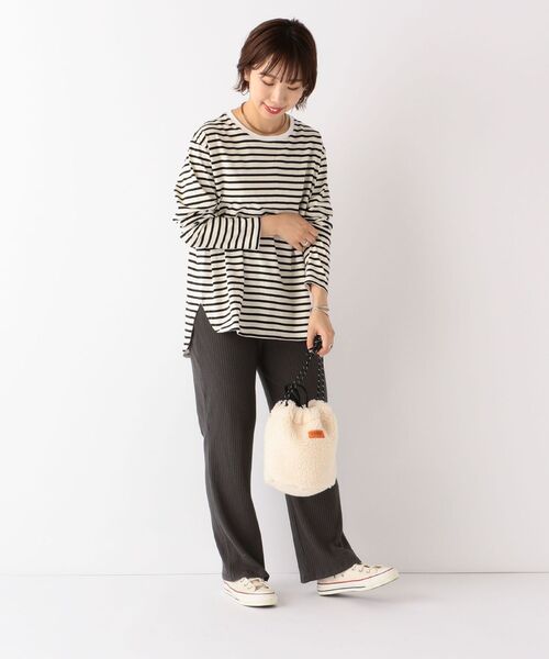 「SHIPS any」 長袖カットソー ONE SIZE ホワイト レディース SHIPS any 「SHIPS any」 長袖カットソー ONE SIZE ホワイト