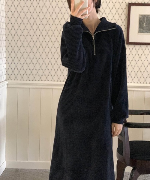 「ECLIN」 長袖ワンピース L アイボリー レディース_画像3