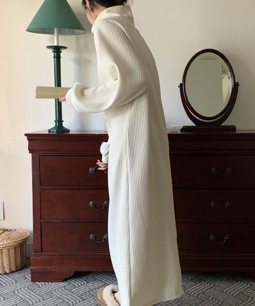 「ECLIN」 長袖ワンピース L アイボリー レディース_画像7