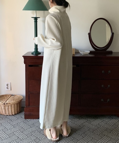 「ECLIN」 長袖ワンピース L アイボリー レディース_画像8