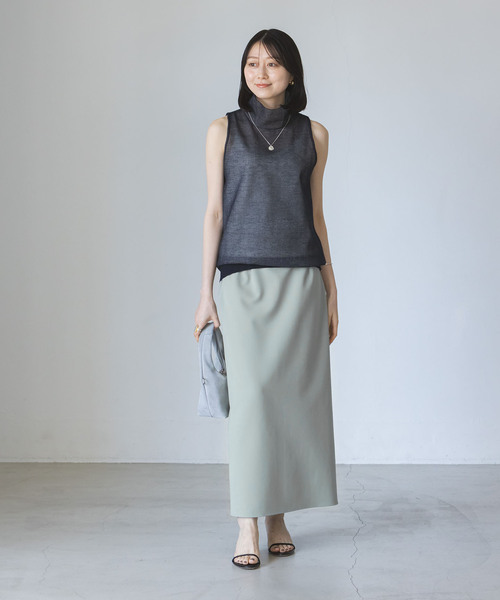 24AW★ジャージーライクカラータイトスカート★グレー NOBLE スカート 「追加」ジャージーライクカラータイトスカート9